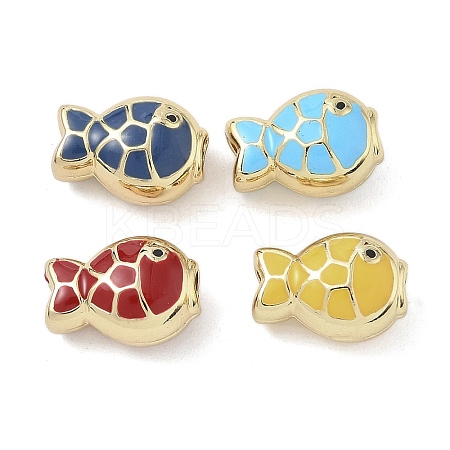 Brass Enamel Beads KK-K368-18G-1