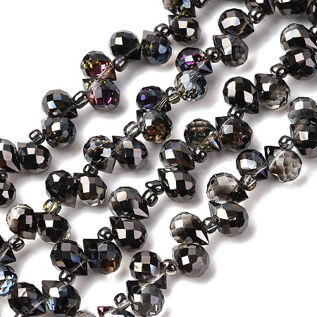 Transparent Electroplate Glass Beads Strands LS-EGLA-F152A-FR07-1