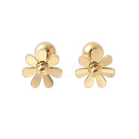 304 Stainless Steel Stud Earrings X-EJEW-E603-01A-G-1