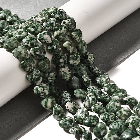 Natural Green Spot Jasper Beads Strands X-G-R190-10mm-68-1