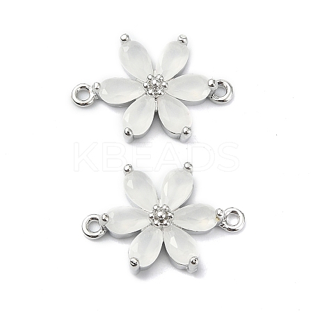 Brass Pave Cubic Zirconia Connector Charms KK-B072-01P-01-1