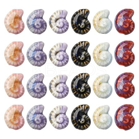 18Pcs 6 Colors Handmade Porcelain Beads for DIY Bracelet Accessories PORC-FS0001-24-1