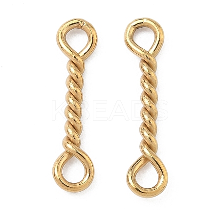 304 Stainless Steel Twisted Bar Connrctor Charms STAS-L300-002G-01-1
