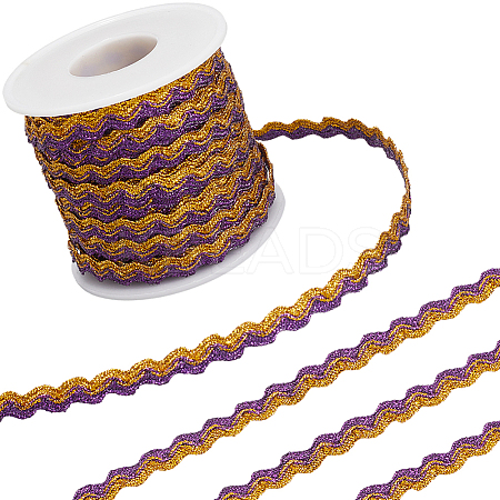 17M Sparkle Polyester Metallic Wavy Fringe Trim Ribbon OCOR-GF0004-47B-1