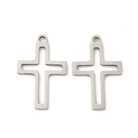 Hollow 201 Stainless Steel Laser Cut Pendants STAS-P428-11P-1