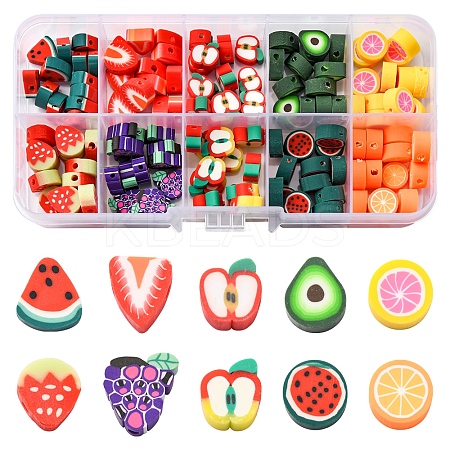 200Pcs 10 Styles Handmade Polymer Clay Beads CLAY-FS0001-40-1