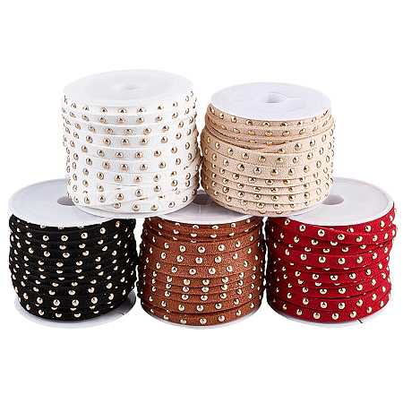 CALFOVERA 5 Rolls 5 Colors Faux Suede Cord LW-CL0001-02D-1