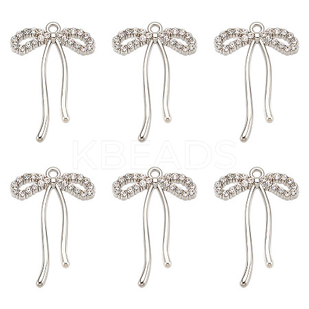 15Pcs Alloy Micro Pave Cubic Zirconia Pendants FIND-ME0001-68-1