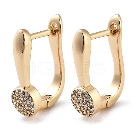 Brass Micro Pave Clear Cubic Zirconia Hoop Earrings for Women EJEW-U029-01G-03-1