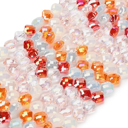 Electroplated Glass Beads Strands EGLA-P067-04A-01-1