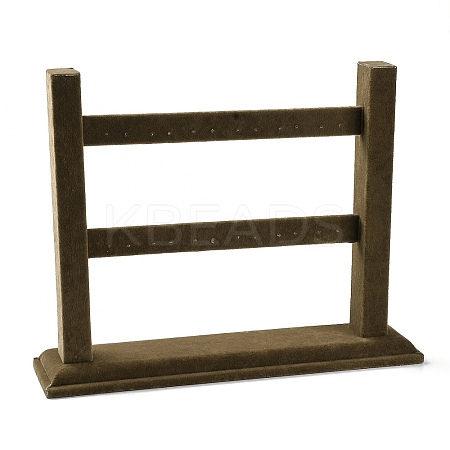 2-Tier Wood Covered with Velvet Earring Display Stands LS-NDIS-Q027-05A-1