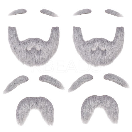 4 Bags 2 Styles Polyester Christmas Santa Claus Beard AJEW-CA0004-95-1