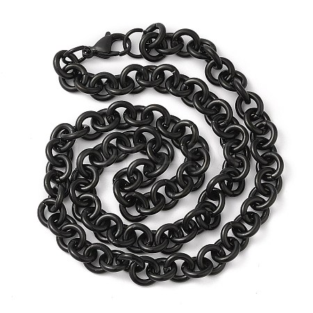 Ion Plating(IP) 304 Stainless Steel Rolo Chains Necklaces NJEW-F297-02B-1