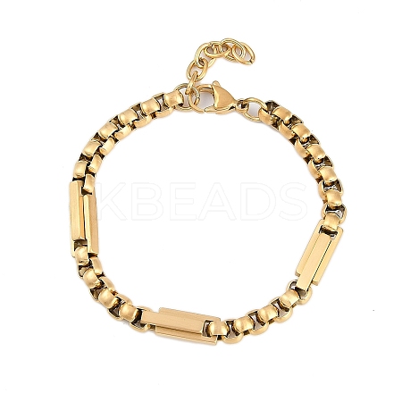 304 Stainless Steel Box Chains Bracelets BJEW-S156-02G-1