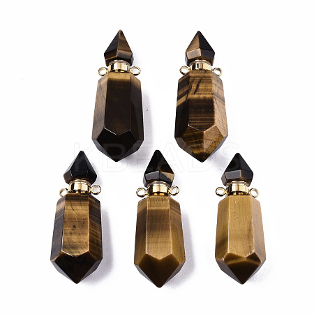 Faceted Natural Tiger Eye Pendants G-T131-15D-1