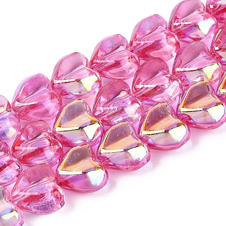 Electroplate Transparent Glass Beads Strands EGLA-N056-01A-07-1