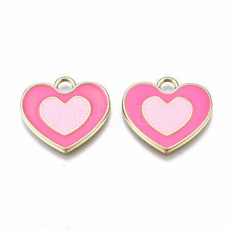 Rack Plating Alloy Enamel Pendants ENAM-T014-03F-RS-1