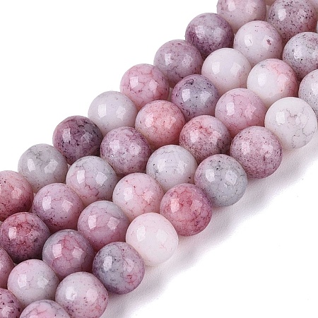 Ombre Effect Opaque Crackle Glass Beads Strands GLAA-Q106-01A-A10-1