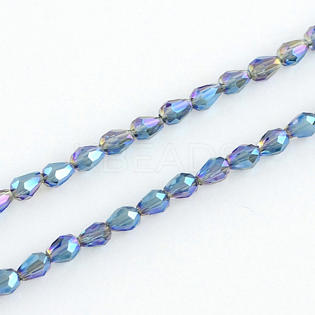 Electroplated Glass Bead Strands EGLA-R147-02-1