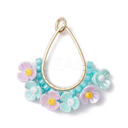 Glass Seed Beaded Pendants PALLOY-MZ00600-02-1