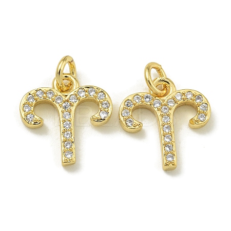 Rack Plating Brass Micro Pave Cubic Zirconia Pendants KK-K386-02G-G-1