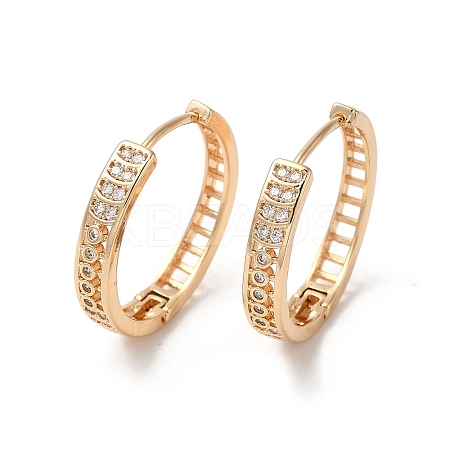 Brass Micro Pave Cubic Zirconia Hoop Earrings for Women EJEW-M238-24KCG-1