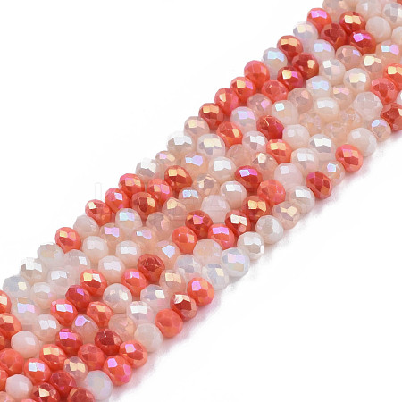 Electroplate Glass Beads Strands EGLA-S192-001A-B07-1