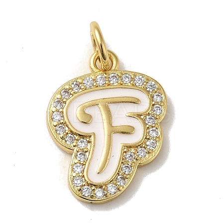Brass Micro Pave Cubic Zirconia Pendants KK-K354-02G-F-1
