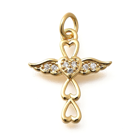 Brass Micro Pave Cubic Zirconia Pendants KK-B128-11G-03-1