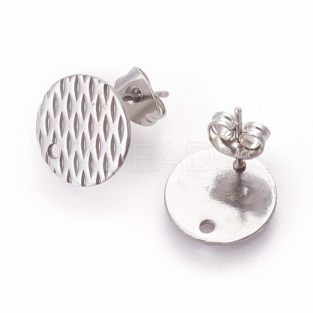 Non-Tarnish 304 Stainless Steel Ear Stud Findings STAS-O119-16C-P-1