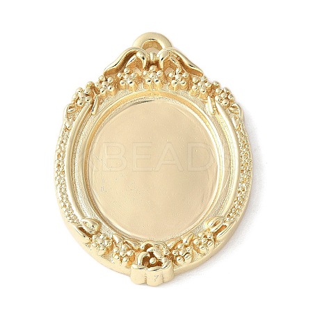 Brass Pendant Cabochon Settings KK-V005-01G-01-1