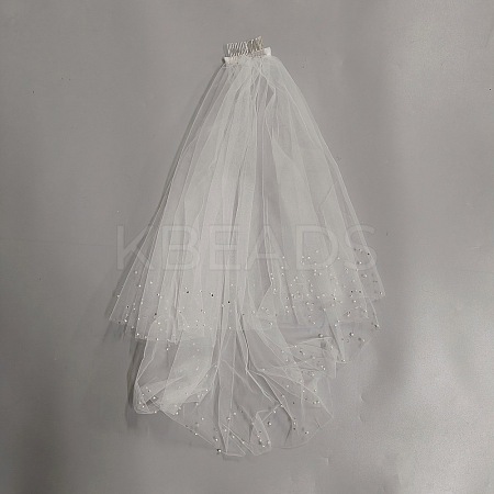 Polyester Bridal Mesh Veil AJEW-WH20073-032B-1