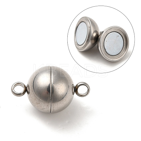 Tarnish Resistant 304 Stainless Steel Magnetic Clasps with Loops LS-STAS-K006-12mm-04C-1