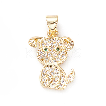 Brass Micro Pave Cubic Zirconia Pendants KK-D067-06G-02-RS-1