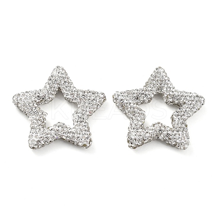 Star Shape Polymer Clay Rhinestone Beads CLAY-NH0001-06M-1