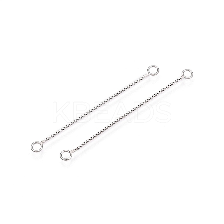 Anti-Tarnish Rhodium Plated 925 Sterling Silver Box Chain Links STER-N016-06P-1