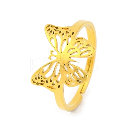 Animal 201 Stainless Steel Adjustable Rings for Women RJEW-D082-05B-1