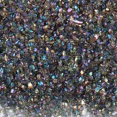 Electroplate Glass Chip Beads GLAA-WH0006-05A-1