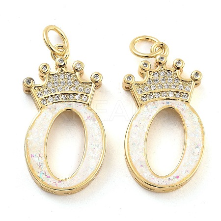 Brass Micro Pave Clear Cubic Zirconia Pendants KK-G498-01O-02-1