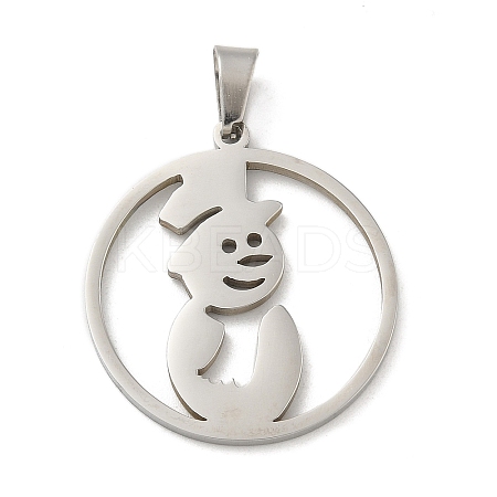 Christmas Theme 304 Stainless Steel Pendants STAS-Q005-01P-01-1