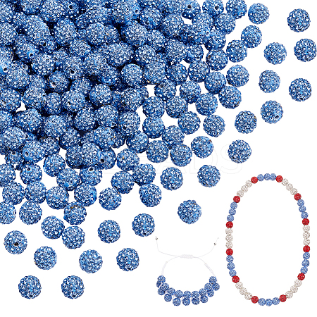 200Pcs Pave Disco Ball Beads RB-PH0001-41A-1