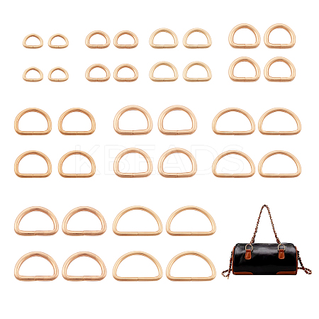 54Pcs 9 Styles Iron D Rings IFIN-BT0001-10-1