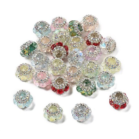 Acrylic Rhinestone Rondelle Beads OACR-S048-02-1