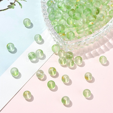 100Pcs Frosted Baking Paint Glass Beads DGLA-YW0001-36H-1
