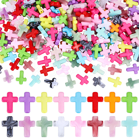 300Pcs 2 Styles Acrylic Beads OACR-HY0001-24-1