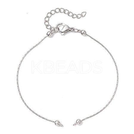 1MM 304 Stainless Steel Boston Link Chain Bracelet Making AJEW-JB01519-1