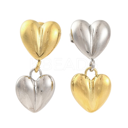 Ion Plating(IP) 304 Stainless Steel Stud Earrings for Women EJEW-N054-14-1