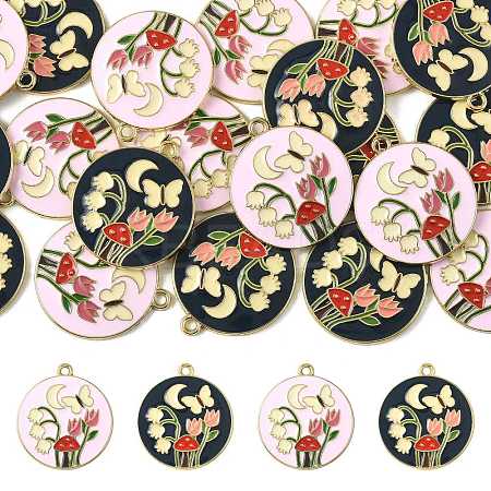20Pcs 2 Colors Alloy Enamel Pendants ENAM-FS0004-14-1