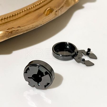 Flat Round Brass Button Covers Settings KK-WH0079-193B-B-1