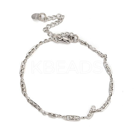 304 Stainless Steel Link Chain Bracelets for Women BJEW-S153-09P-1